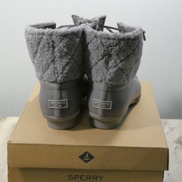 Sperry Women's Winter Boot, Grey/Coin Sherpa Top Duck Boot Bottom 8.5 - Picture 7 of 10